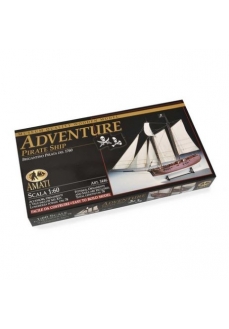 1446 ADVENTURE - Nava de pirati 1760, Navomodel Amati, Scara 1:60 - Lungime 78cm